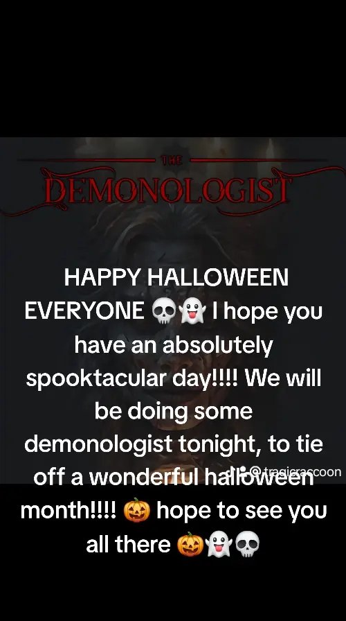 TragicraccoonVT's tweet photo. HAPPY HALLOWEEN 🎃 👻💀💜🦝
JOIN US ON TWITCH!!!!
#Halloween #fyptwitter #follow #GamingVibes #spooktober2024 #spooky #twitch #twitchaffiliated #gaming #demonologist #horror #demonologistgame #chat #chatting https://t.co/0XjSFEwBUk
