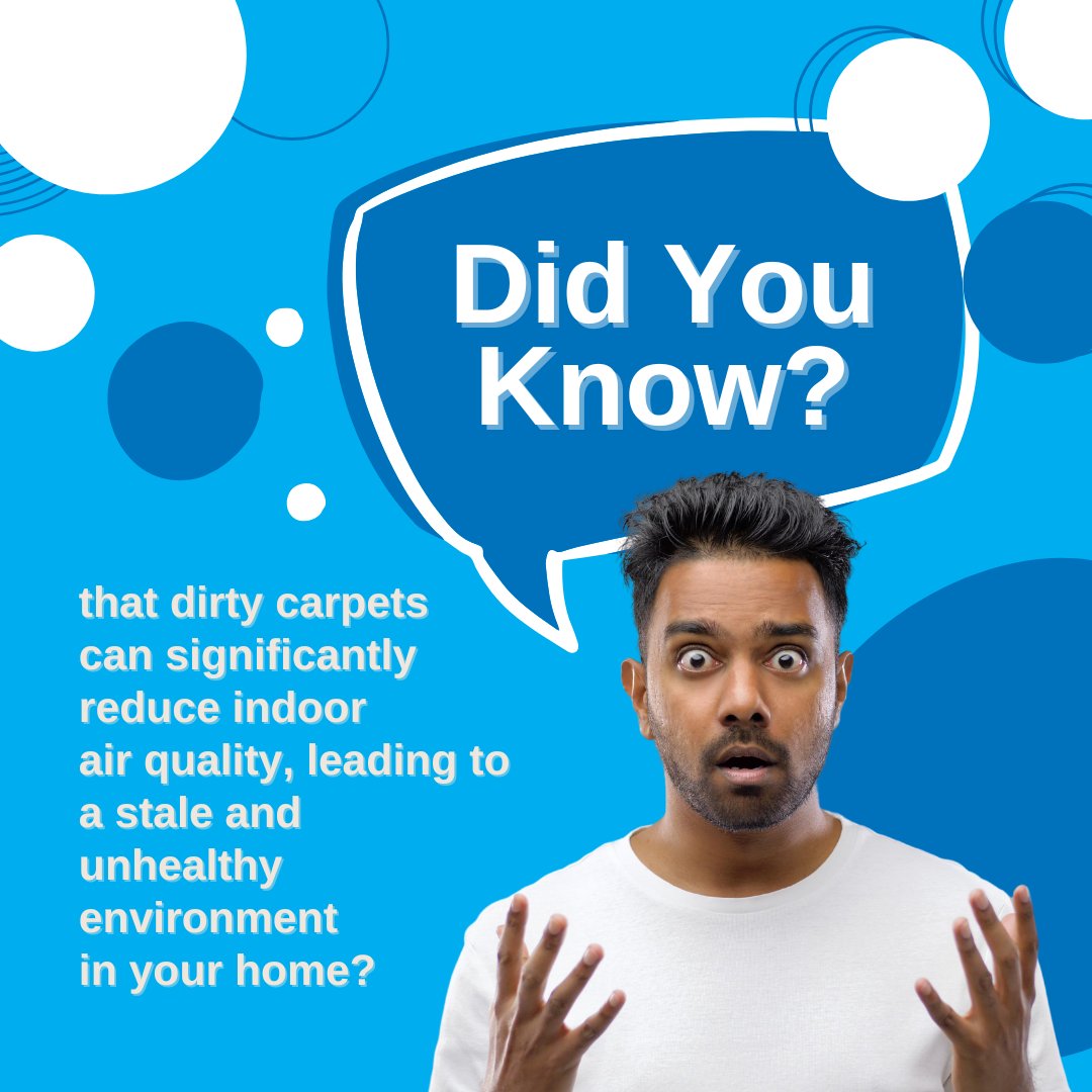 xtraclean_ea's tweet image. Did you know that dirty carpets can significantly reduce indoor air quality, leading to a stale and unhealthy environment in your home?

Need any help? Please get in touch.
📞 01760 337762
📧 sales@xtraclean.co.uk

#dirtycarpets #carpetcleaning #professionalcarpetcleaners