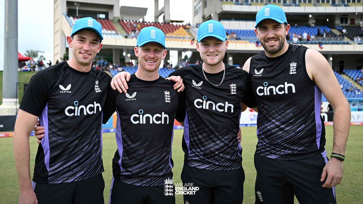 🧢  #276 Jordan Cox
🧢  #277 Dan Mousley
🧢  #278 Jamie Overton
🧢  #279 John Turner

Our four ODI debutants for today's game, go well lads! 👏 

Follow the match centre: ms.spr.ly/6016WutWa

🌴 #WIvENG 🏴󠁧󠁢󠁥󠁮󠁧󠁿 | #EnglandCricket