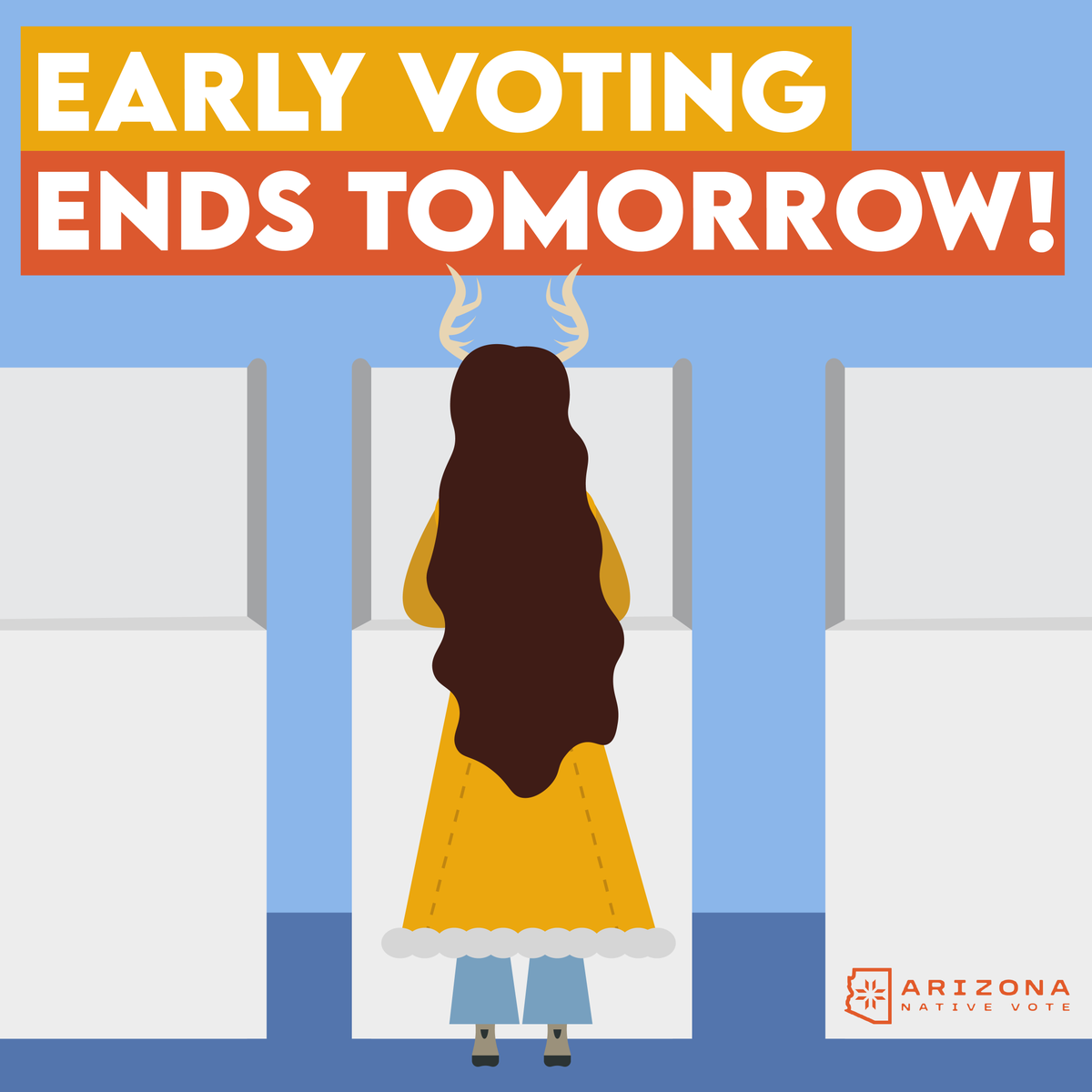 🎃👻 Early Voting Ends Tomorrow! 👻🎃 This Halloween season, remember that your vote protects tribal sovereignty and impacts education, healthcare, and sacred lands. Don't miss this chance to shape our future! 
Find your polling place: arizonanativevote.org 
#ArizonaNativeVote