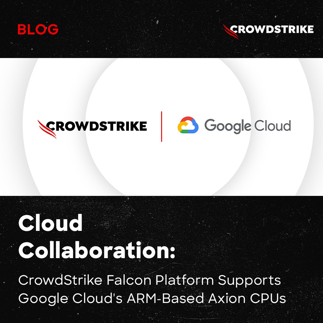 SarahEvents3's tweet photo. 🤝 ☁️ @CrowdStrike is proud to announce cloud security support for Axion, @googlecloud’s first custom ARM-based processor.

🔗 Read the full story: https://t.co/viyJ0mPyXD

#CrowdStrike #GoogleCloud #CloudSecurity https://t.co/wBJJBwYAOk
