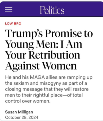 alfiekohn's tweet photo. It strains my imaginative capacities to the breaking point to understand how any woman - or even anyone who loves a woman - could consider voting for this malignant misogynist. https://t.co/q5G7qpEa2O