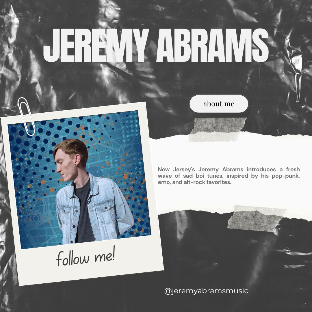 SoundRadar24's tweet photo. New Jersey's Jeremy Abrams introduces a fresh wave of sad boi tunes, inspired by his pop-punk, emo, and alt-rock favorites. #newartist #pop #punk #alternative #indie https://t.co/5asVhgLzvp