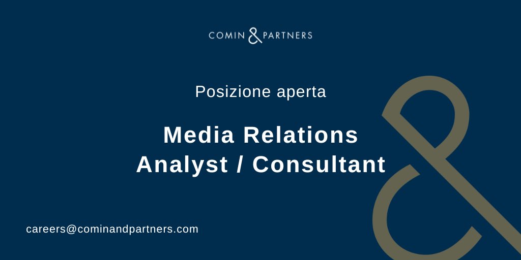 💼 Cerchiamo per la nostra sede di #Milano una/un #MediaRelations Analyst/Consultant con esperienza di circa due o tre anni nella gestione di progetti di relazioni con i media.

📨Per candidarti: careers@cominandpartners.com

ℹ️Tutte le informazioni 👉 cominandpartners.com/careers/posizi…
