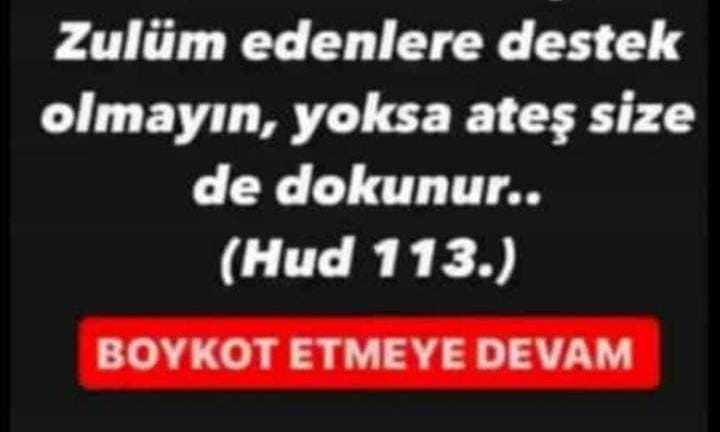 #BoycottForLife  zülmeden bizden değildir