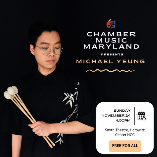 🎶 Save the Date! 🎶

We are excited to announce that world-renowned percussionist Michael Yeung will be joining us for an unforgettable night of music and energy! ✨ 

Mark your calendars and get ready for a FREE immersive musical experience that will surely move you.