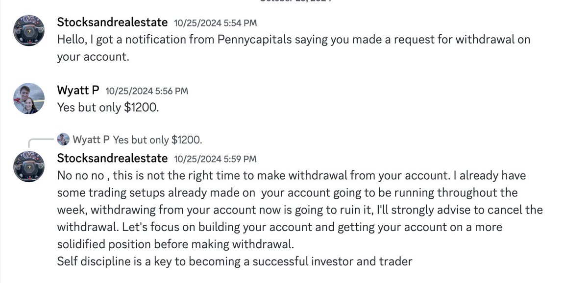copperXminer's tweet photo. @stocksandreales https://t.co/uQTb3PROTZ
stocksandrealestate scammed me out of $27k in a ponzi scheme using https://t.co/hQ3bXNN12r
Do not copy trade or send him money!

He used his private discord to offer to copy trade for me. I slowly transferred $25000 where I got daily reports of fake return https://t.co/s8fM4IorGl