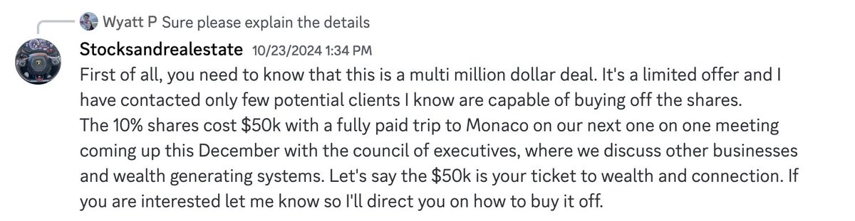 copperXminer's tweet photo. @stocksandreales https://t.co/uQTb3PROTZ
stocksandrealestate scammed me out of $27k in a ponzi scheme using https://t.co/hQ3bXNN12r
Do not copy trade or send him money!

He used his private discord to offer to copy trade for me. I slowly transferred $25000 where I got daily reports of fake return https://t.co/s8fM4IorGl