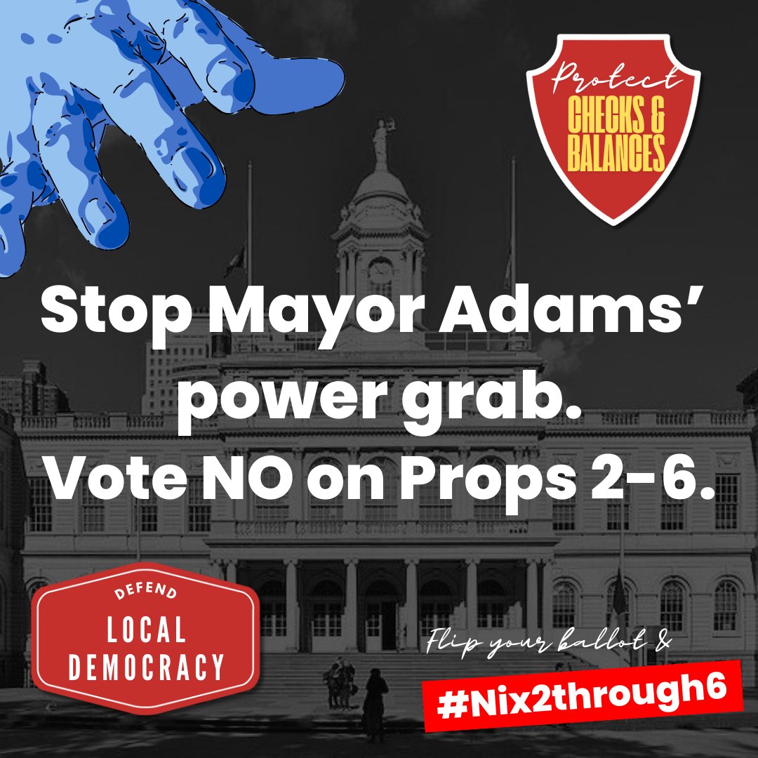 Communities United for Police Reform (@changethenypd) on Twitter photo In the midst of multiple corruption scandals, <a href="/NYCMayor/">Mayor Eric Adams</a> is trying to grab more power for himself with sneaky proposals to change NYC’s charter. The proposed changes are harmful & most NYers don’t even know about them!
Help spread the word & #Nix2Through6 <a href="/NoPowerGrabNYC/">NoPowerGrabNYC</a> In the midst of multiple corruption scandals, <a href="/NYCMayor/">Mayor Eric Adams</a> is trying to grab more power for himself with sneaky proposals to change NYC’s charter. The proposed changes are harmful & most NYers don’t even know about them!
Help spread the word & #Nix2Through6 <a href="/NoPowerGrabNYC/">NoPowerGrabNYC</a>