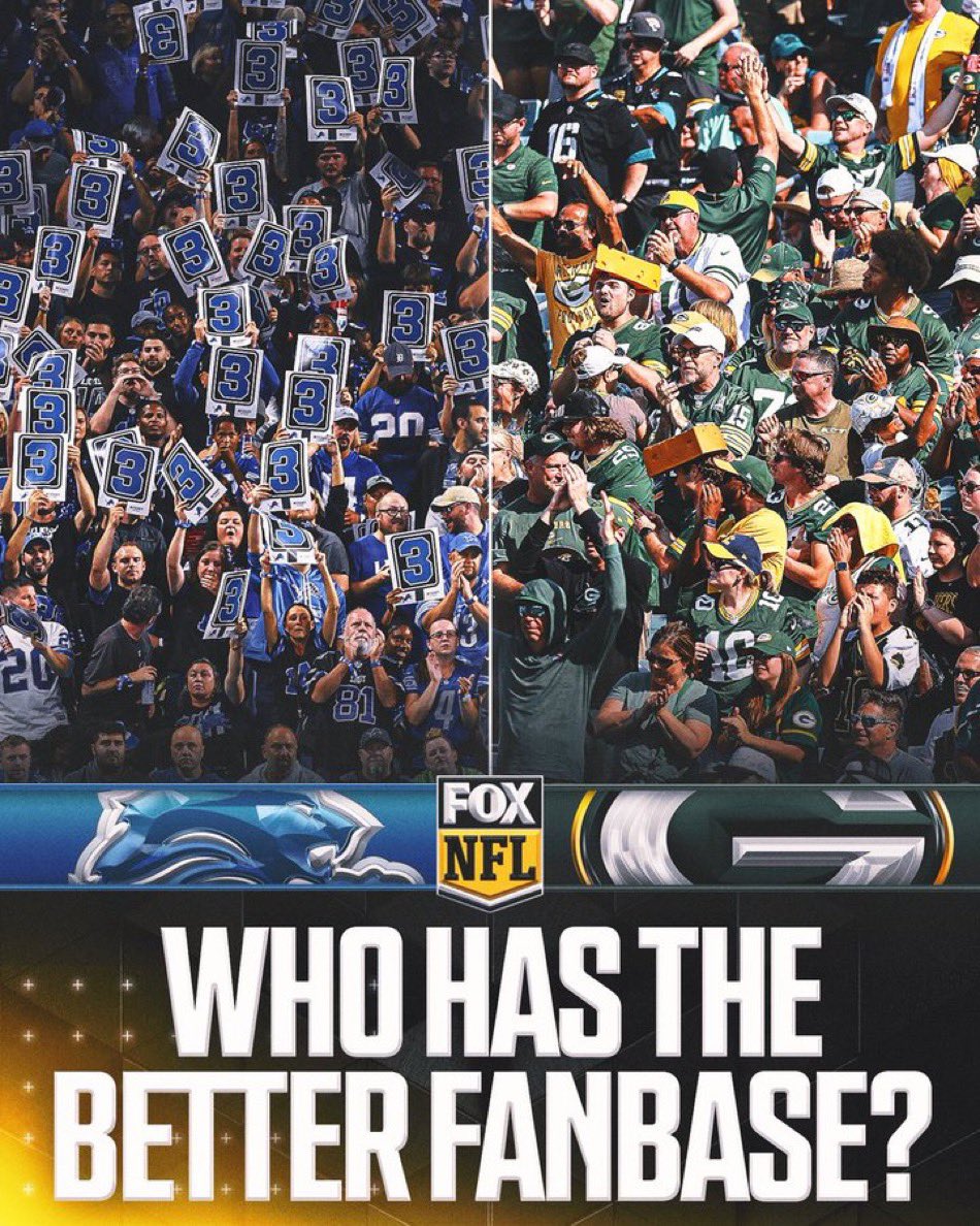 Which team has the better fans?

🔁 Green Bay Packers
❤️ Detroit Lions