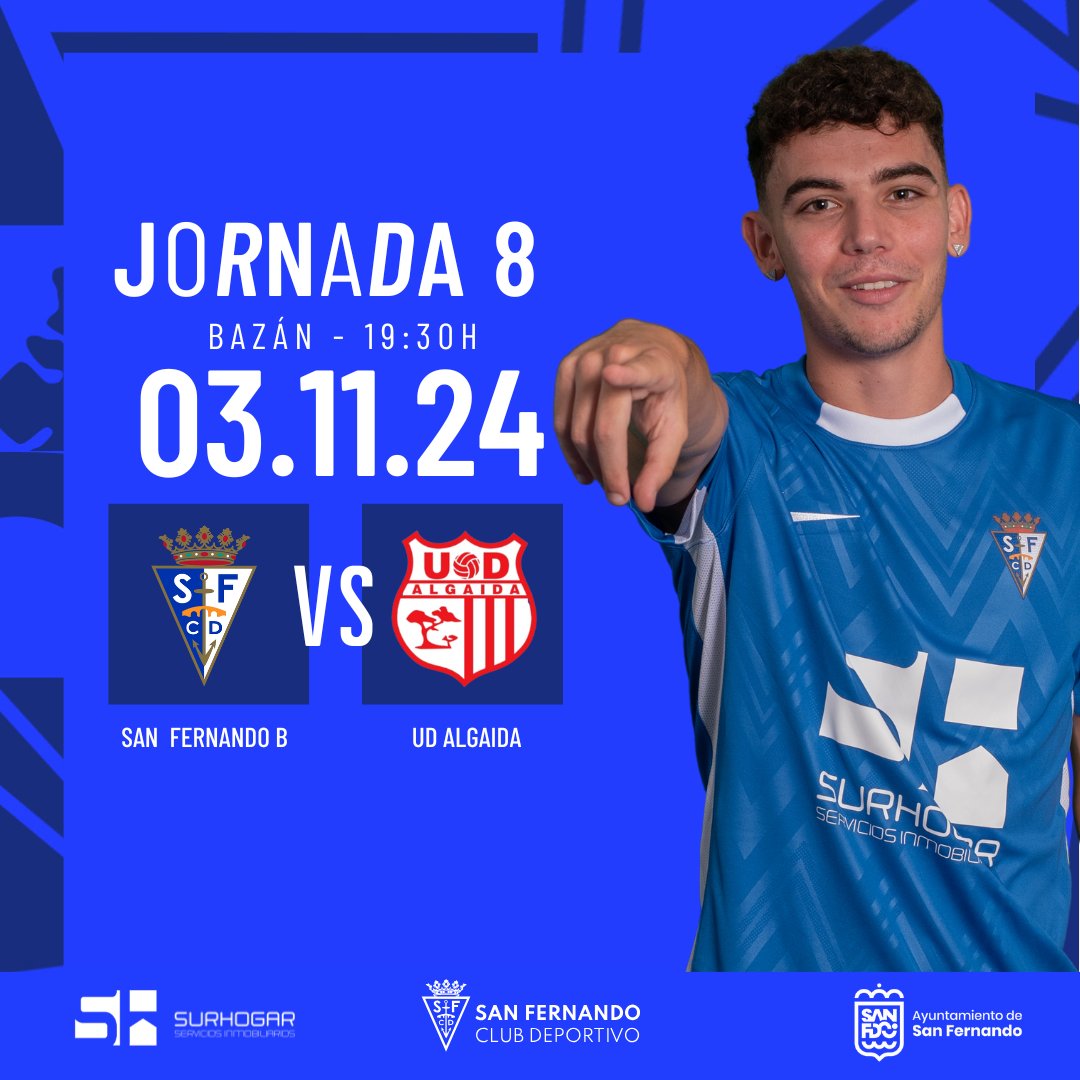🦁¡Bazán debe seguir siendo un fortín para el #SanFernandoB!

🆚 UD Algaida
📅 Domingo 3 de noviembre
⌚️ 19:30 h. 
🏟️🔥 #RevientaBazán