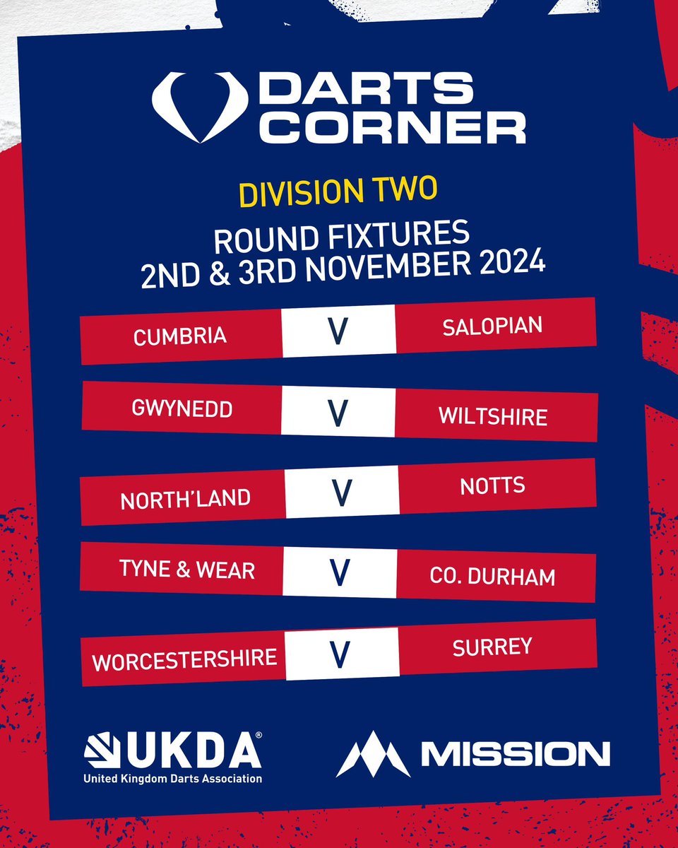 UKDADarts's tweet photo. Here's a reminder of the #UKDANL fixtures taking place this coming weekend 👊 🎯 

#countydarts #darts 

2/2 https://t.co/l4ToGrXD05
