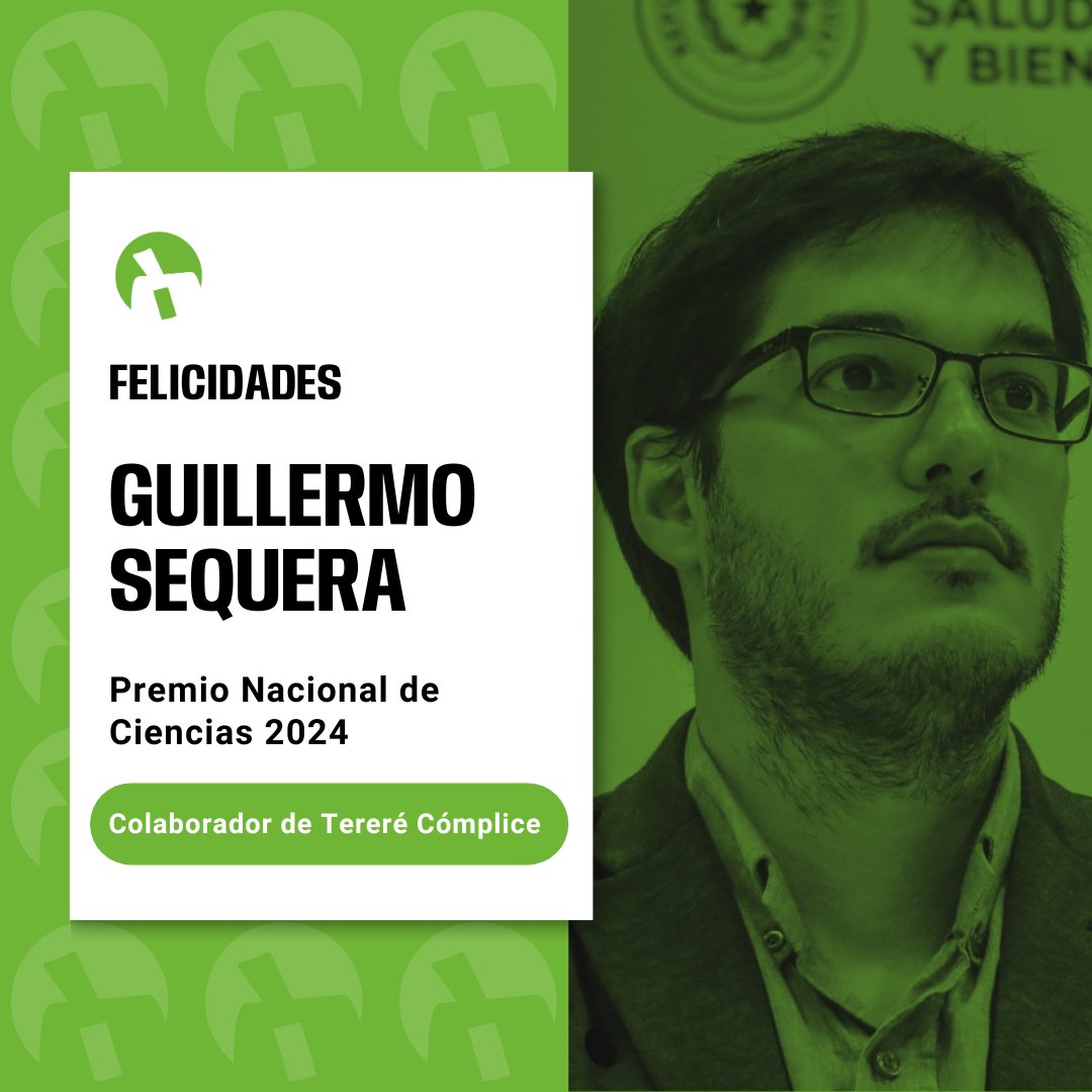 Terere Cómplice (@tererecomplice) on Twitter photo Felicitaciones, Dr. <a href="/guillesequera/">Guille Sequera</a> por el merecido Premio Nacional de Ciencias 2024. 👏
Celebramos este reconocimiento a un gran colaborador de Tereré Cómplice que, con su compromiso y conocimientos, ha contribuido a enriquecer nuestra visión sobre temas de salud pública. 🌍❤️ Felicitaciones, Dr. <a href="/guillesequera/">Guille Sequera</a> por el merecido Premio Nacional de Ciencias 2024. 👏
Celebramos este reconocimiento a un gran colaborador de Tereré Cómplice que, con su compromiso y conocimientos, ha contribuido a enriquecer nuestra visión sobre temas de salud pública. 🌍❤️