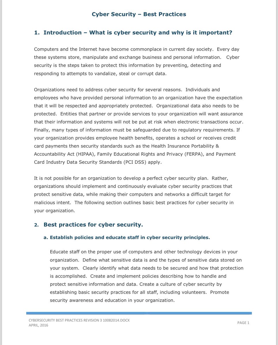 d4rk_intel's tweet image. CYBERSECURITY - Best Practice PDF is available for distribution. Having this in your closet is a must! For those in need, kindly indicate for immediate distribution. 

This PDF is super rich!

- It also has additional links for cybersecurity information