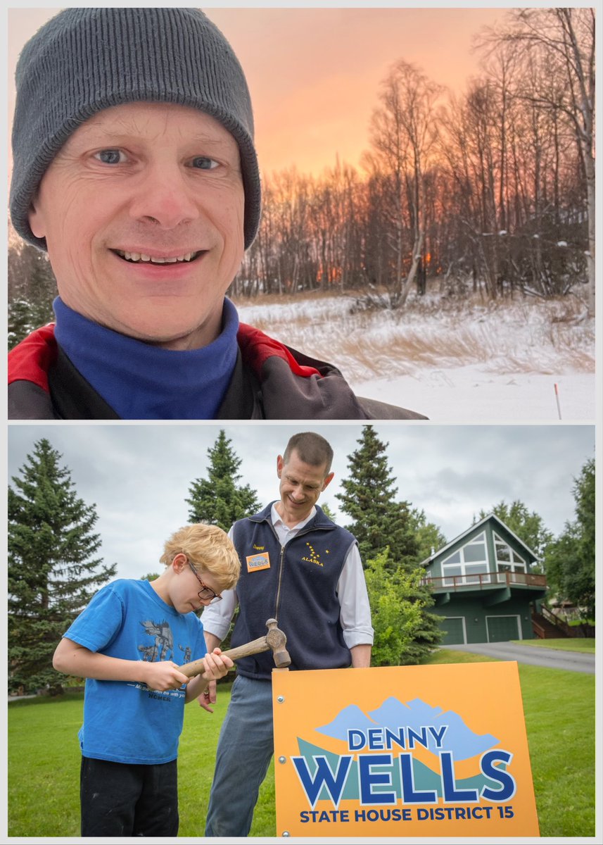 Gorgeous sunsets while door knocking recently.

I’ve heard a lot of reports of our yard signs bring stolen lately. If you would like yours replaced, or want one for the first time, or would like to help replacing them, please let us know at denny@dennywellsforalaska.com or DM.