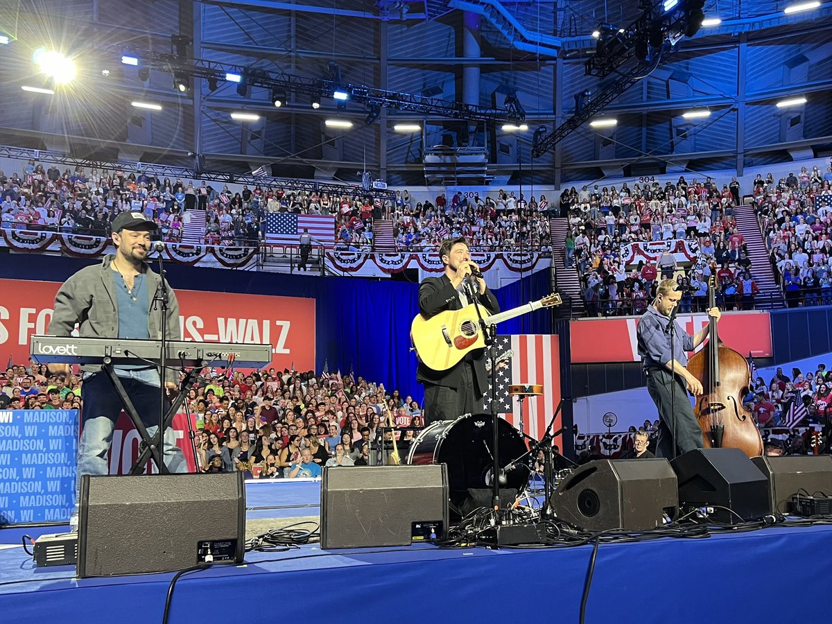 Heck of a rally to Get Out the Vote! Packed crowd in Madison last night with incredible performances from Gracie Abrams, Remi Wolf, and Mumford &amp; Sons. Couldn’t ask for better company than my good friend and fierce advocate, Ellen Holly. Let’s keep the energy going! #vote