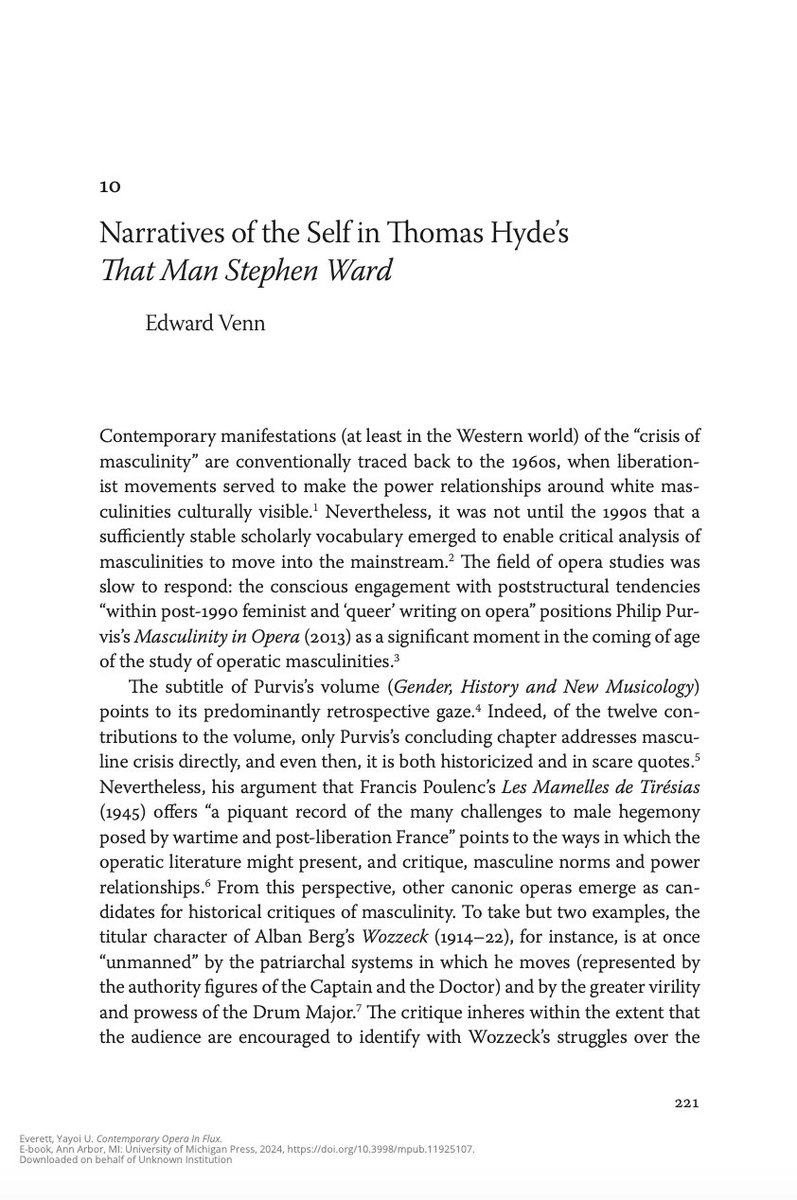 Thomas Hyde (@tomhydecomposer) on Twitter photo Honoured that @venn_ed chapter on my first opera inc in "Opera in Flux" ed. Yayoi U. Everett <a href="/UofMPress/">University of Michigan Press</a>. My music is analysed as an example of the crisis of masculinity. Fair dos! <a href="/WorcCollegeOx/">Worcester College, Oxford</a> <a href="/OxMusicFaculty/">Faculty of Music</a> <a href="/KingsCollegeLon/">King's College London</a> <a href="/NovaMusicOpera/">NovaMusic</a> Honoured that @venn_ed chapter on my first opera inc in "Opera in Flux" ed. Yayoi U. Everett <a href="/UofMPress/">University of Michigan Press</a>. My music is analysed as an example of the crisis of masculinity. Fair dos! <a href="/WorcCollegeOx/">Worcester College, Oxford</a> <a href="/OxMusicFaculty/">Faculty of Music</a> <a href="/KingsCollegeLon/">King's College London</a> <a href="/NovaMusicOpera/">NovaMusic</a>