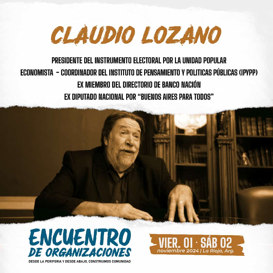 UnidadPopularOK's tweet photo. VIERNES 01 y SABADO 02/11
en la Provincia de La Rioja 

Encuentro de Organizaciones 
Desde la periferia y desde abajo, construimos comunidad

#UnidadPopular #UP #FROP #LaRioja #FERCOA https://t.co/nRBh1ivuwD