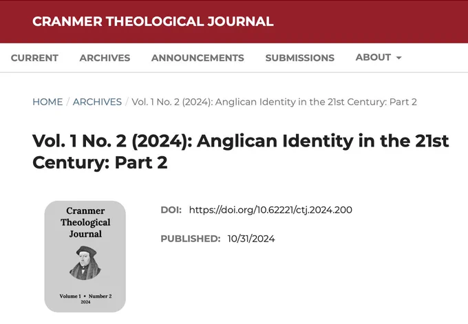 Image from Cranmer Theological Journal (@CranmerJournal)