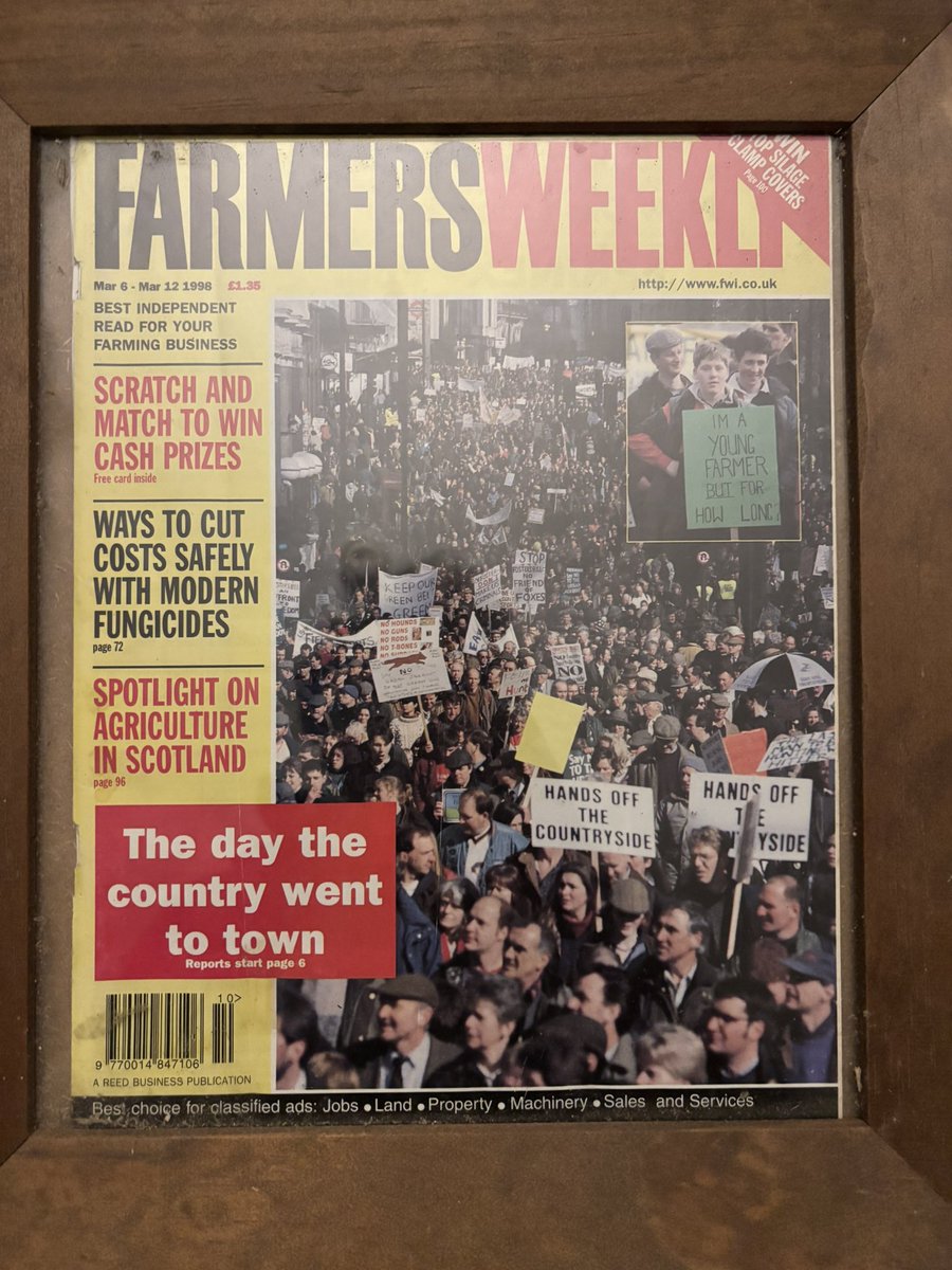 jwpiley's tweet photo. Time for this to be repeated? 

Been hanging on the farm office wall since 1998 and we’re still battling with Westminster and the political elite 26 years later. Wonder if the chap in the insert is still farming? 

@FarmersWeekly @NoFarmsNoFoods @NFUtweets @agricontract https://t.co/u2M1ESmTMP
