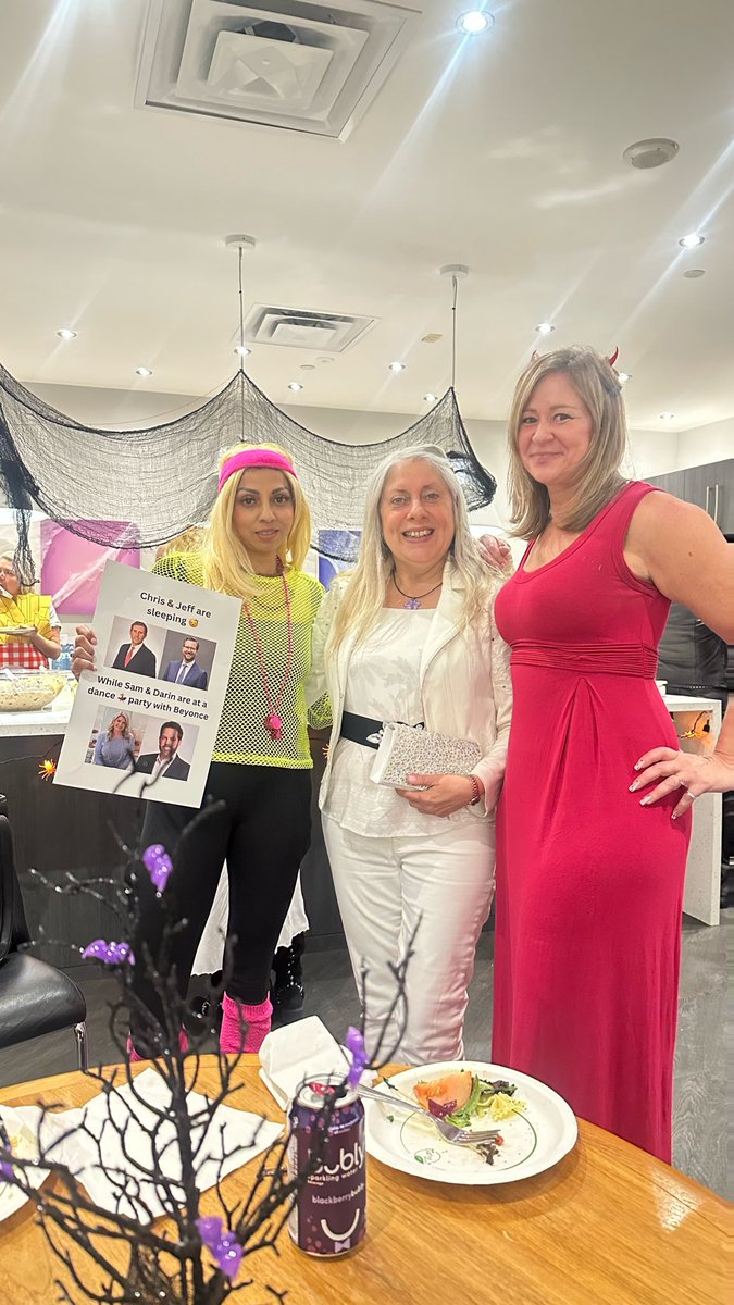 lisapatel01's tweet photo. Thanks Signature for an amazing annual Halloween luncheon! My poster says it all: When Chris & Jeff are sleeping, Sam & Darin are at a dance party with Beyoncรฉ! Happy Halloween
#HalloweenLuncheon #SignatureHalloween #RealEstateFun #HalloweenSpirit https://t.co/FS50uV7KAs