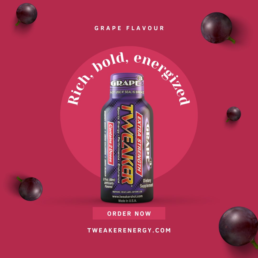 Grape expectations met! A little tweak for a lot of yum! #tweaker #tweakershots #tweakerenergy #energyshots #energydrink #energy