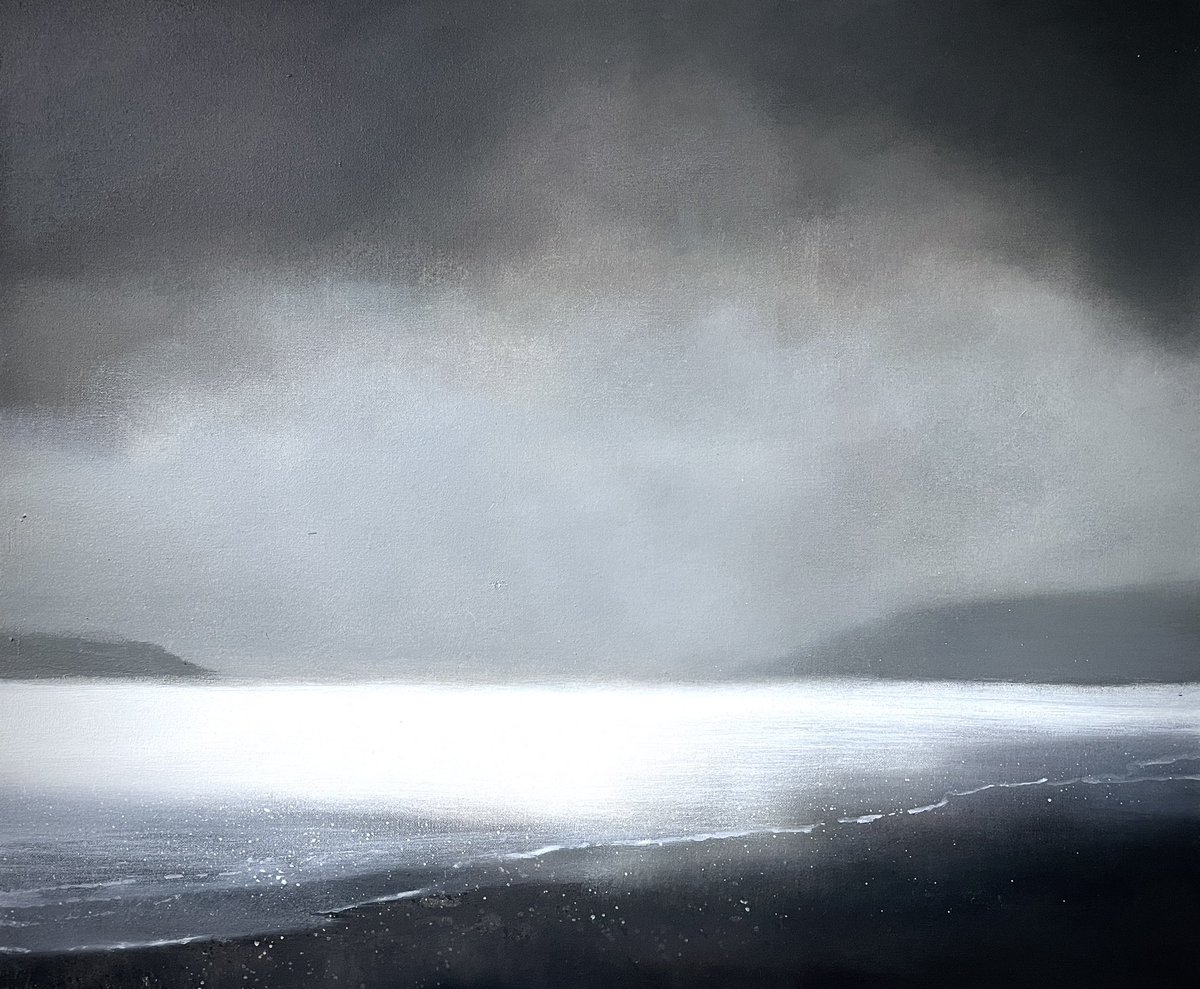 Happy Samhain! The veil between worlds is thin tonight… Here’s some moonlight on water from the studio earlier today.