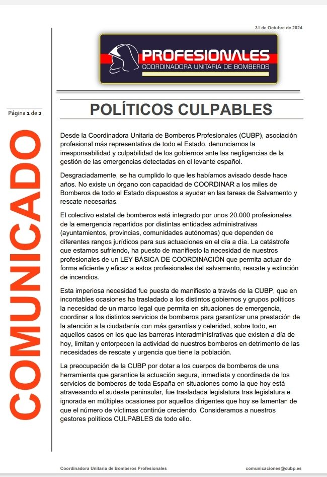 BomberosCUBP's tweet photo. POLÍTICOS CULPABLES https://t.co/MGGHFRzxy5