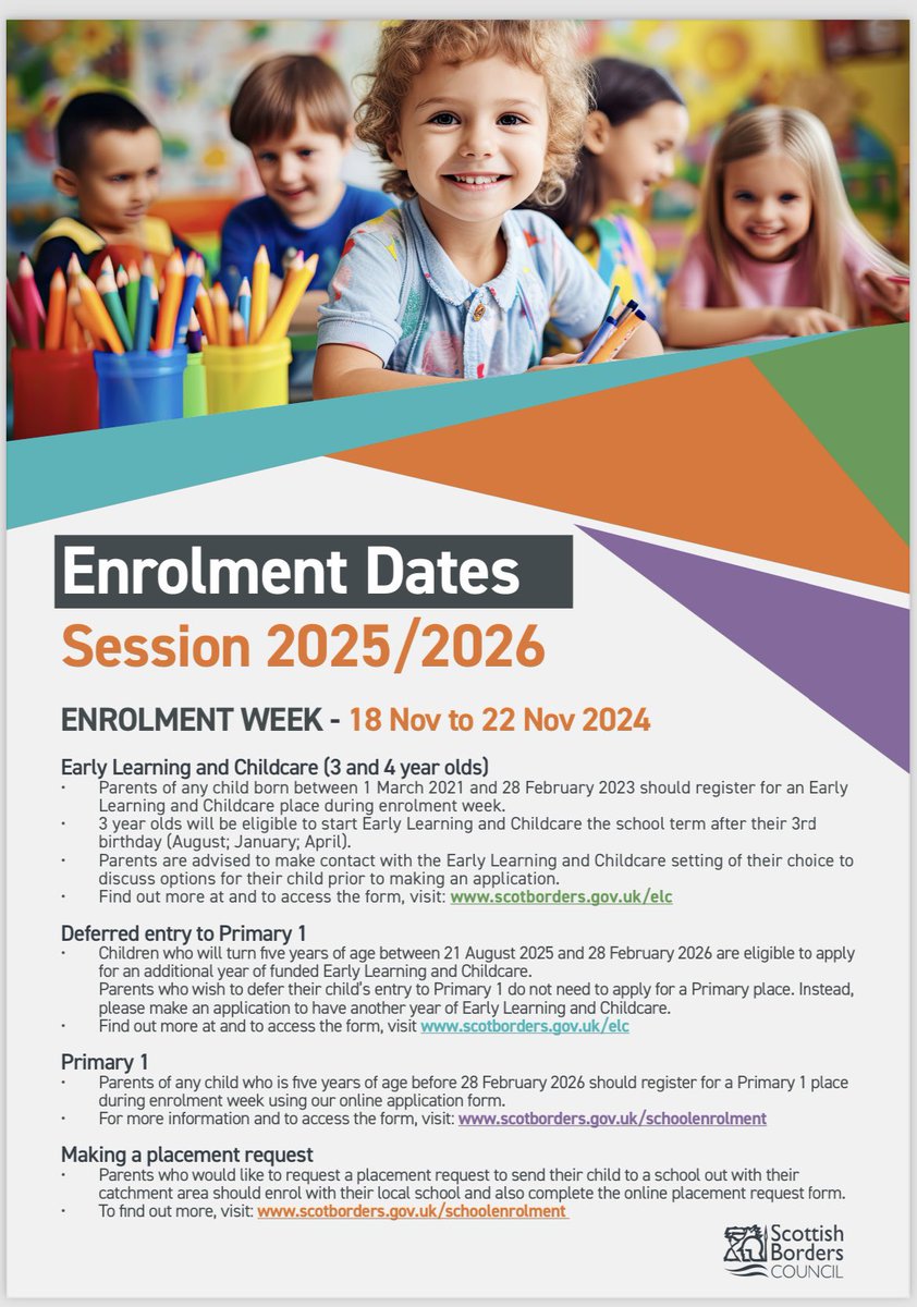 ColdinghamPrim's tweet photo. Early Learning &amp; Childcare places available at Coldingham Nursery. Enrolment week coming up… Monday 18th November to Friday 22nd November. If you’d like to come to visit our nursery beforehand, please get in touch via our school email account: coldinghamps@scotborders.gov.uk https://t.co/uMmgTGXSNs