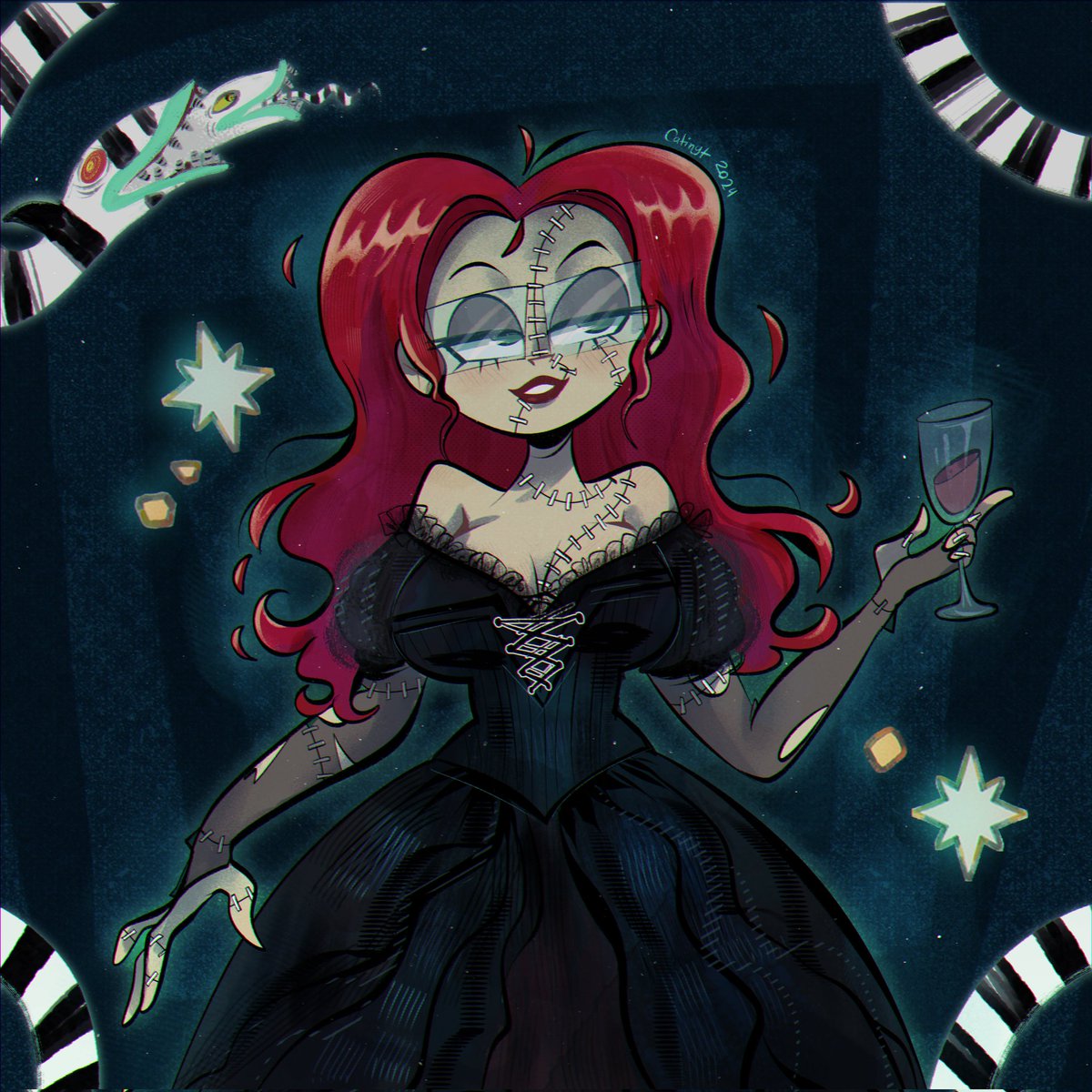 Catinyt's tweet photo. Nina dressed as Delores (Beetlejuice)✨🎃 https://t.co/D95HdIkvfr