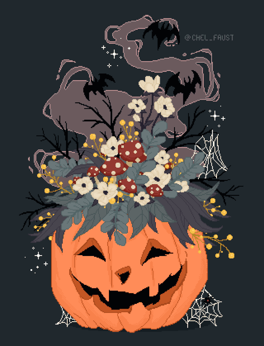 chel_faust's tweet photo. a fancy pumpkin for spooky day 🎃✨ https://t.co/M09srEeTKZ