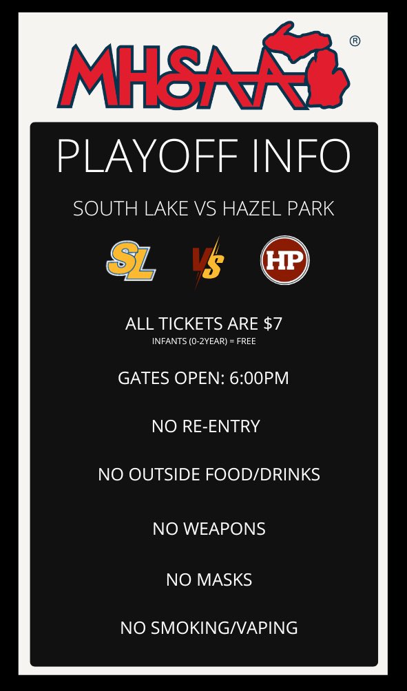 SLcavAthletics's tweet photo. 🏈 Playoff Alert! 🏈
Tomorrow night, the South Lake Cavaliers take on the Hazel Park Vikings under the lights! 🌟 It’s win or go home, and we need all our fans to pack the stands and bring the energy!
This is #OneLastRide, Cav Nation! #CavStrong 💙💛 https://t.co/lTqPUp52jw