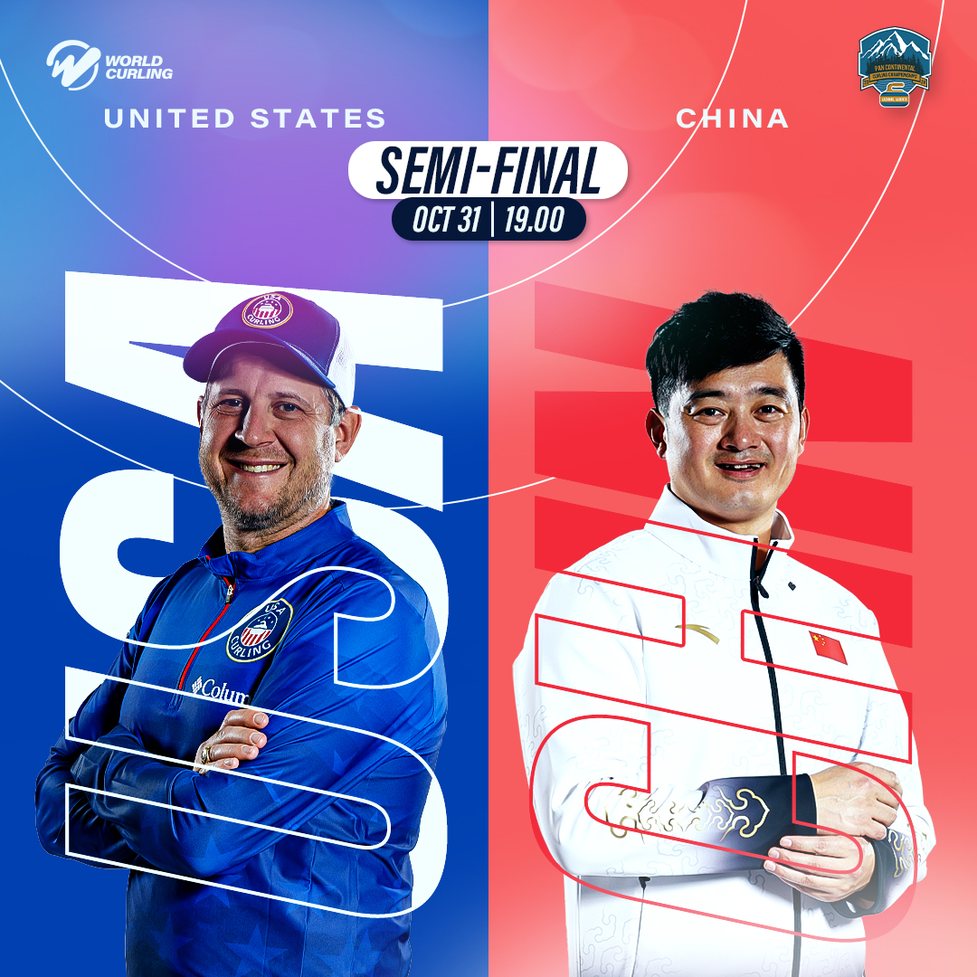 worldcurling's tweet photo. SEMI-FINALS SET. Who will play for Pan Continental gold?! 

Canada (7-0) 🇨🇦 🤝 🇯🇵 Japan (4-3)
United States (6-1) 🇺🇸 🤝 🇨🇳 China (4-3)

October 31 | 19.00 MDT (UTC-6)

Watch both games live on the Curling Channel: https://t.co/u1IYfEBOkx

#PCCC #Curling https://t.co/i9OKDFHkEJ