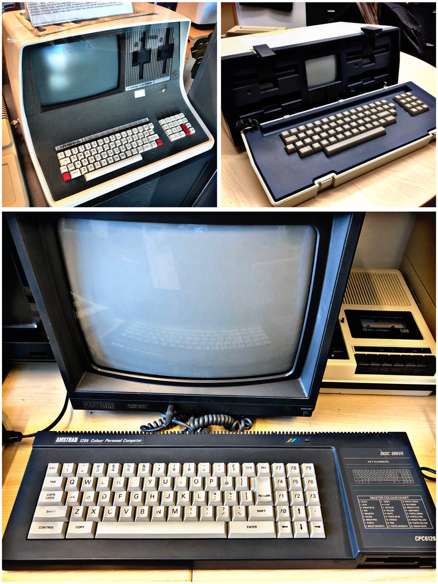 SWRetroComp's tweet photo. For today’s #RetroTrio we have the #Osborne1, #Intertec #Superbrain and #Amstrad #CPC6128. Which do you keep, gift and delete from history? #RetroComputing #ComputerHistory #RetroGaming #VideoGames https://t.co/Le448bLvS1