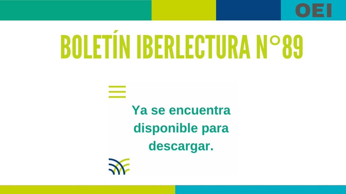 📢 ¡Boletín Iberlectura N° 89!

✉️ Espacio de difusión de novedades sobre la lectura y la escritura en Iberoamérica 🌎

¡Ya salió el boletín de OCTUBRE! 

🔗 Accedé al Boletín en el siguiente enlace: 

oei365-my.sharepoint.com/:b:/g/personal…