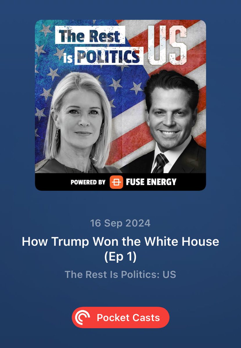 Kan virkelig anbefale denne podcast generelt. Men især de fire afsnit om, hvordan Trump vandt i 16. Begge værter er dybt kompetente på hver deres måde.  pca.st/episode/f984ab…