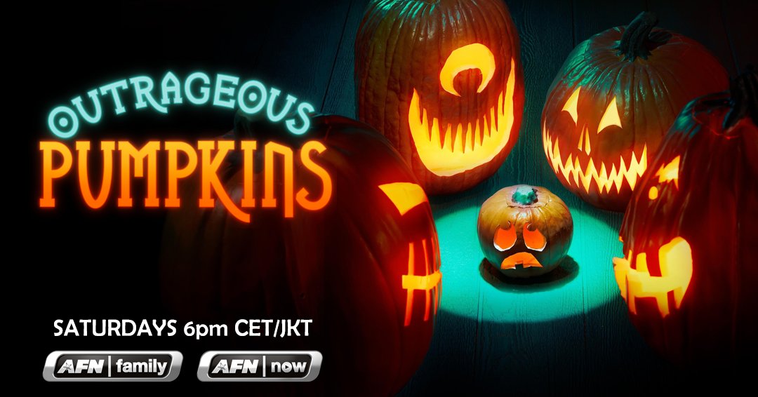 AFNtelevision's tweet image. Tomorrow! #outrageouspumpkins #PumpkinCarving #AFNnow 🎃