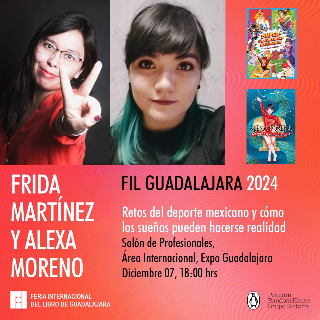 Alexa Moreno (@alexa_moreno_mx) on Twitter photo Nos vemos el 7 de Diciembre en Guadalajara 🙌🏻 en la FIL con <a href="/bluedemonia/">Frida Martinez</a> donde estaremos hablando de nuestros libros “Alexa Moreno, Singular y Extraordinaria” y “Super deportistas Mexicanos” en el cual aparezco y pude escribir el prólogo junto con otros grandes atletas Nos vemos el 7 de Diciembre en Guadalajara 🙌🏻 en la FIL con <a href="/bluedemonia/">Frida Martinez</a> donde estaremos hablando de nuestros libros “Alexa Moreno, Singular y Extraordinaria” y “Super deportistas Mexicanos” en el cual aparezco y pude escribir el prólogo junto con otros grandes atletas