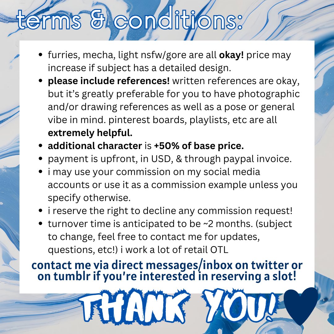 wraithguards's tweet image. hi! i’ve been in Medical Hell recently &amp;amp; under a lot of financial strain, so i’m opening comms. 4-5 slots, dm me if you’re interested! 🌟🩵 please consider donating to my ko-fi linked below otherwise, i can use all the help i can get. more examples of my work below ⬇️