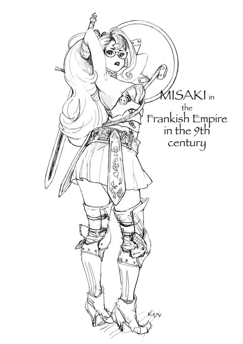 美桜さん in 6世紀のフランク王国 まだ線画整理中。 