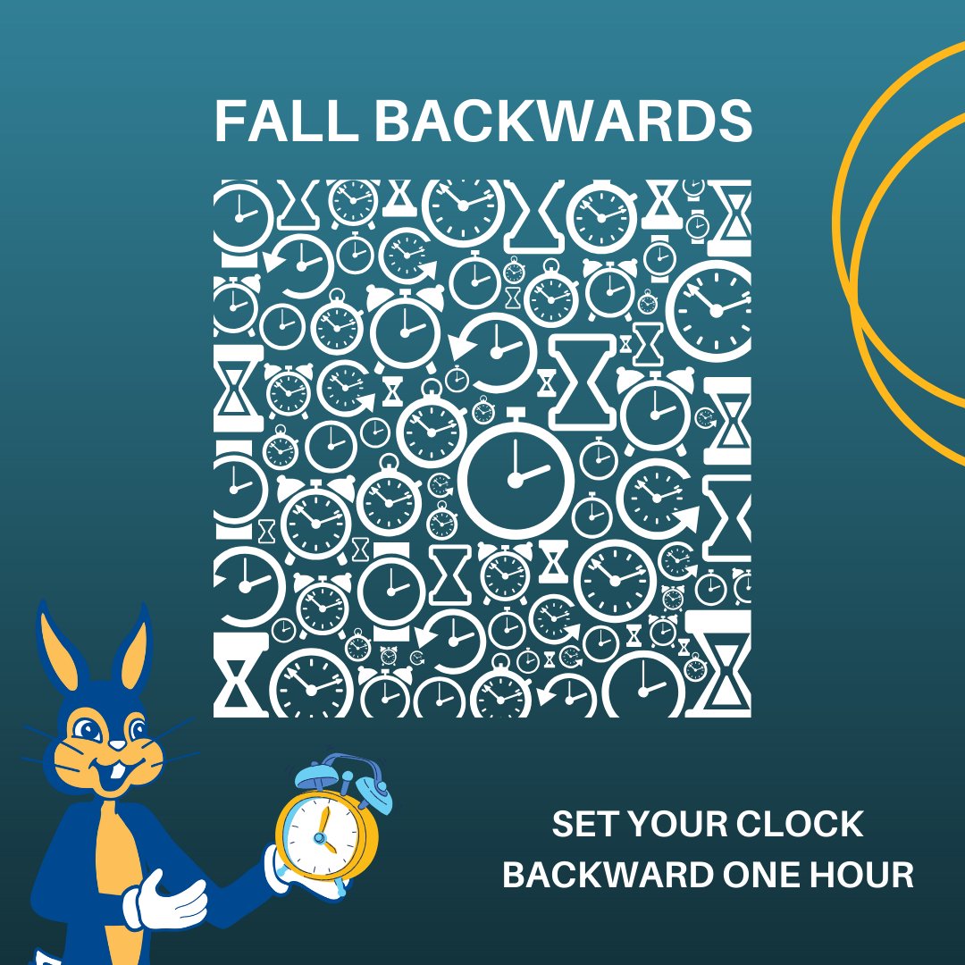 #DaylightSavings ends tonight, so don't forget to set your clocks back one hour.