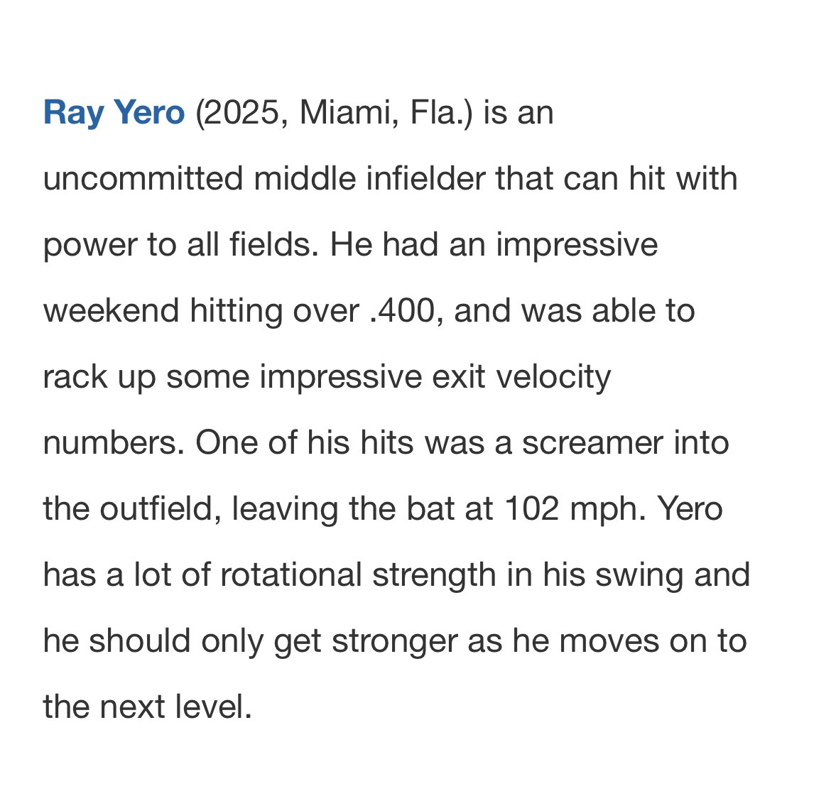 Thank you🙏<a href="/PG_Scouting/">Perfect Game Scout</a> <a href="/Florida_PG/">Perfect Game Florida</a> <a href="/PerfectGameUSA/">Perfect Game USA</a>