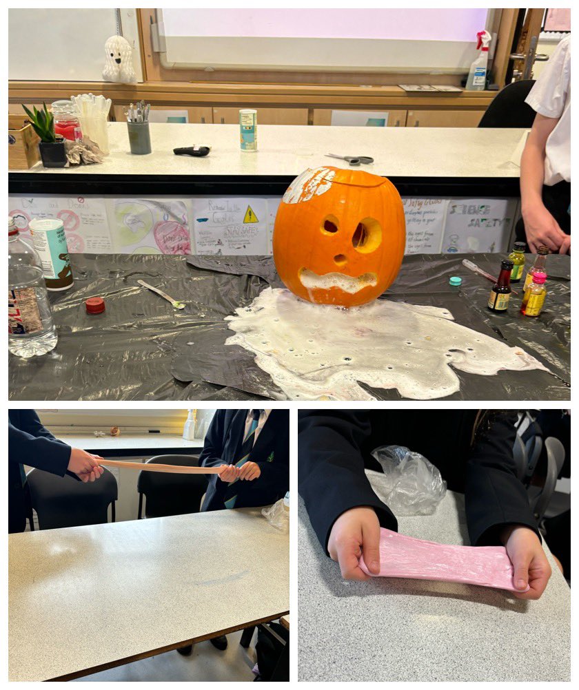 WilliamwoodHS's tweet image. Celebrating Halloween in Science with foaming pumpkins 🎃 &amp;amp; making slime #WWHSSCIENCE 👻