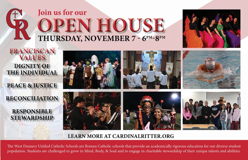 Save The Date! Cardinal Ritter High School Open House is Thursday November 7th.
