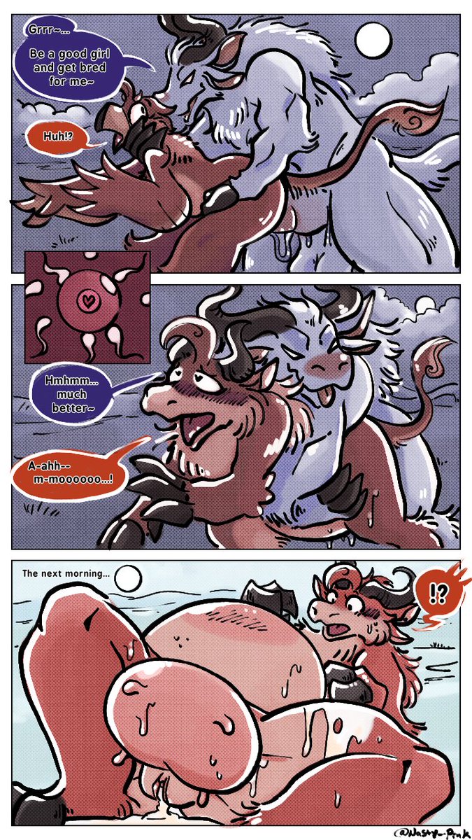 nasty_pink's tweet photo. (tf, werecow, pregnancy, nsfw)

Moooo! I mean.... booooo! A healthy werecow TF for @SpeedSins for Halloween! 👻 🐮 https://t.co/srArZ7LwxO