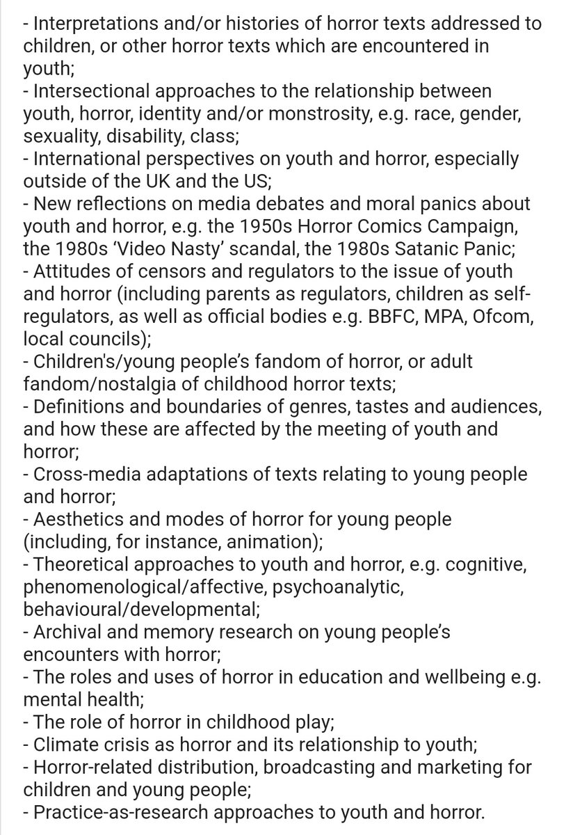 YouthandHorror's tweet photo. Before Halloween is over, we are thrilled to share the CFP for the Youth &amp; Horror conference, to take place on 1-2 July 2025 at the University of Birmingham! 👻 https://t.co/voeI1Sxaex
