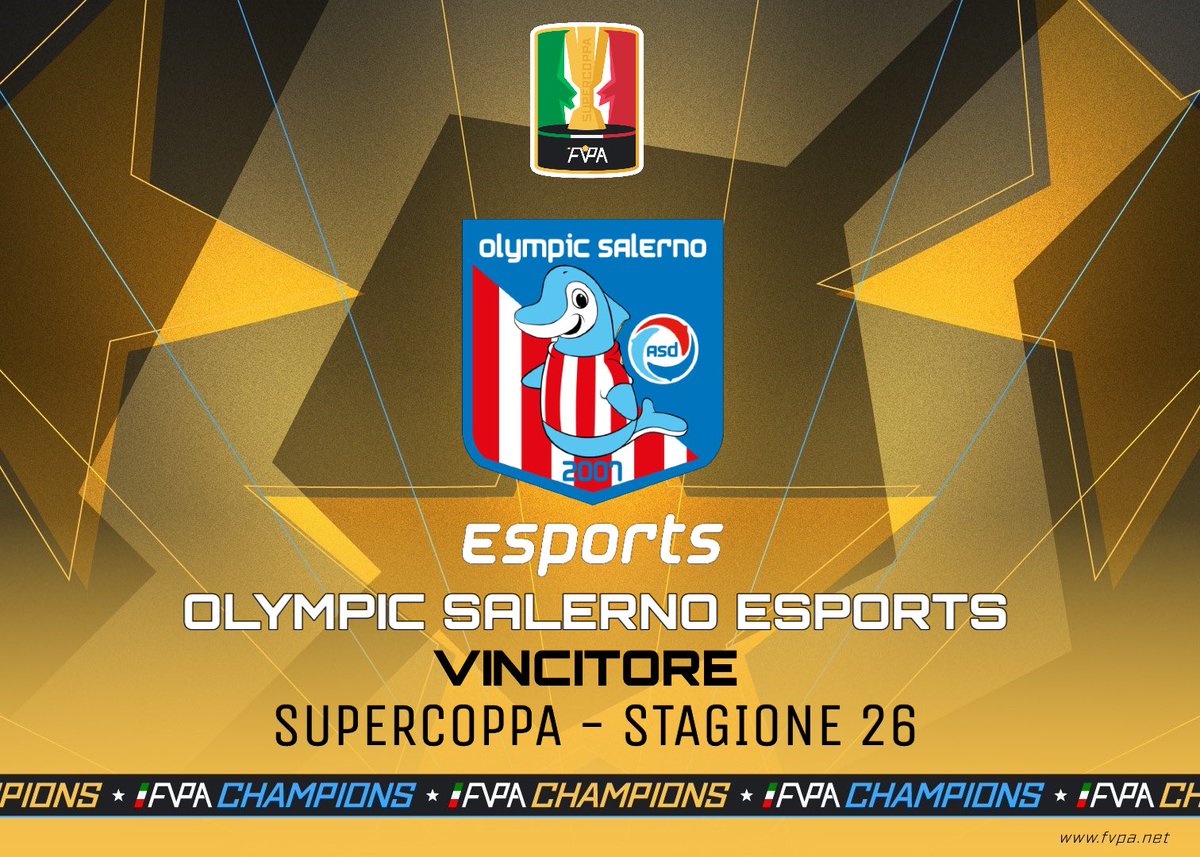 FVPA.net ๐ฎ๐น (@fvpa_net) on Twitter photo ๐ ๐ฎ๐น ๐๐ช๐ฅ๐๐ง๐๐ค๐ฅ๐ฅ๐ ๐ฎ๐น๐
<a href="/2016immortal/">MADREโ๏ธIMMORTALS</a> ๐ <a href="/OlympicSaEsp/">Olympic Salerno eSports</a> 0-2
๐ โถ๏ธ fvpa.net/match/23405
<a href="/OlympicSaEsp/">Olympic Salerno eSports</a> Vincono la Supercoppa della stagione 2๏ธโฃ6๏ธโฃ๐ฅ A tutti i componenti della squadra vanno i complimenti dello Staff e della community.
#fvpaitaly #supercoppa #eafc25 ๐ ๐ฎ๐น ๐๐ช๐ฅ๐๐ง๐๐ค๐ฅ๐ฅ๐ ๐ฎ๐น๐
<a href="/2016immortal/">MADREโ๏ธIMMORTALS</a> ๐ <a href="/OlympicSaEsp/">Olympic Salerno eSports</a> 0-2
๐ โถ๏ธ fvpa.net/match/23405
<a href="/OlympicSaEsp/">Olympic Salerno eSports</a> Vincono la Supercoppa della stagione 2๏ธโฃ6๏ธโฃ๐ฅ A tutti i componenti della squadra vanno i complimenti dello Staff e della community.
#fvpaitaly #supercoppa #eafc25