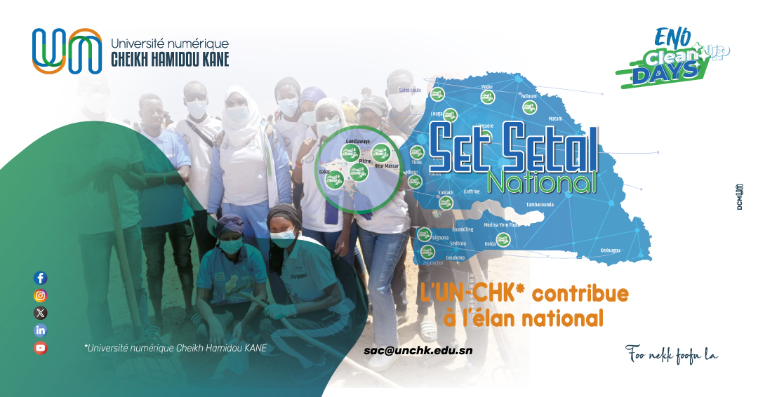 [#CleanUpDays_UNCHK]

 L’#UNCHK_sn mobilise ses ENO de Ziguinchor, Pikine, Thiès, Sébikotane, Saint-Louis, Louga et Kolda pour répondre à la journée d'investissement humain du chef de l’Etat, ce Samedi 02 novembre 2024.

Rejoignez-nous, « Ensemble pour un #Sénégal propre »🧹🚮 !