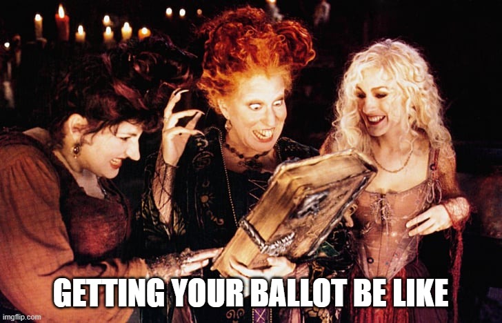 While Winnie Sanderson's magical spell book is fiction, the source of your power is not. 📘 🗳️ 🎃 Wield your power at the ballot box by November 5. 

Locate your early voting site(s) and Election Day polling location at the link in our bio. #EarlyVoting #MIVoter #PureMichigan