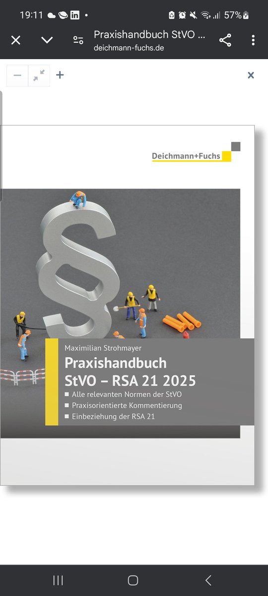 StrohmayerRecht's tweet photo. Gute Nachrichten für alle Fans der Baustellensicherung an Straßen: Mein Praxishandbuch StVO - RSA 21 ist in der mittlerweile bereits 3. Auflage 2025 bei Deichmann+Fuchs erschienen 👨‍💼⚖️🎉 #verkehrssicherungspflicht #straßenbau #straßenverkehr #baustellen #stvo #rsa21 https://t.co/No4tHF3ryB